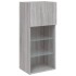 Muebles TV pared con LED 5 pzas madera ingeniería gris