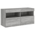 Muebles TV pared con LED 5 pzas madera ingeniería gris