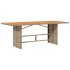 Mesa de jardín superficie de madera ratán PE beige 190x80x74