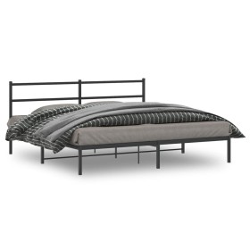Estructura de cama con cabecero metal negro 183x213