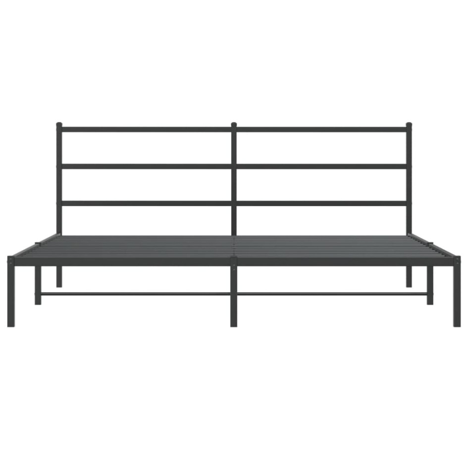 Estructura de cama con cabecero metal negro 183x213