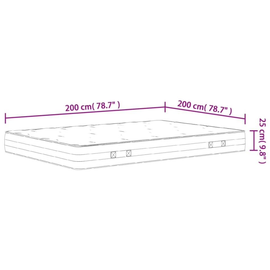 Colchón de muelles ensacados firmeza media 200x200
