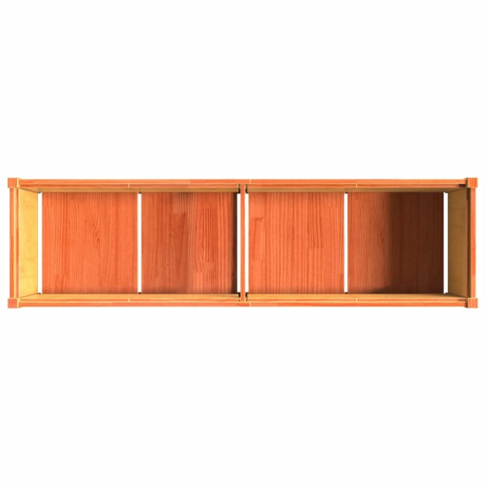 Jardinera exterior madera maciza pino marrón cera