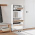 Mueble zapatero con espejo 4 niveles blanco brillo 63x17x134