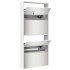 Mueble zapatero con espejo 4 niveles blanco brillo 63x17x134