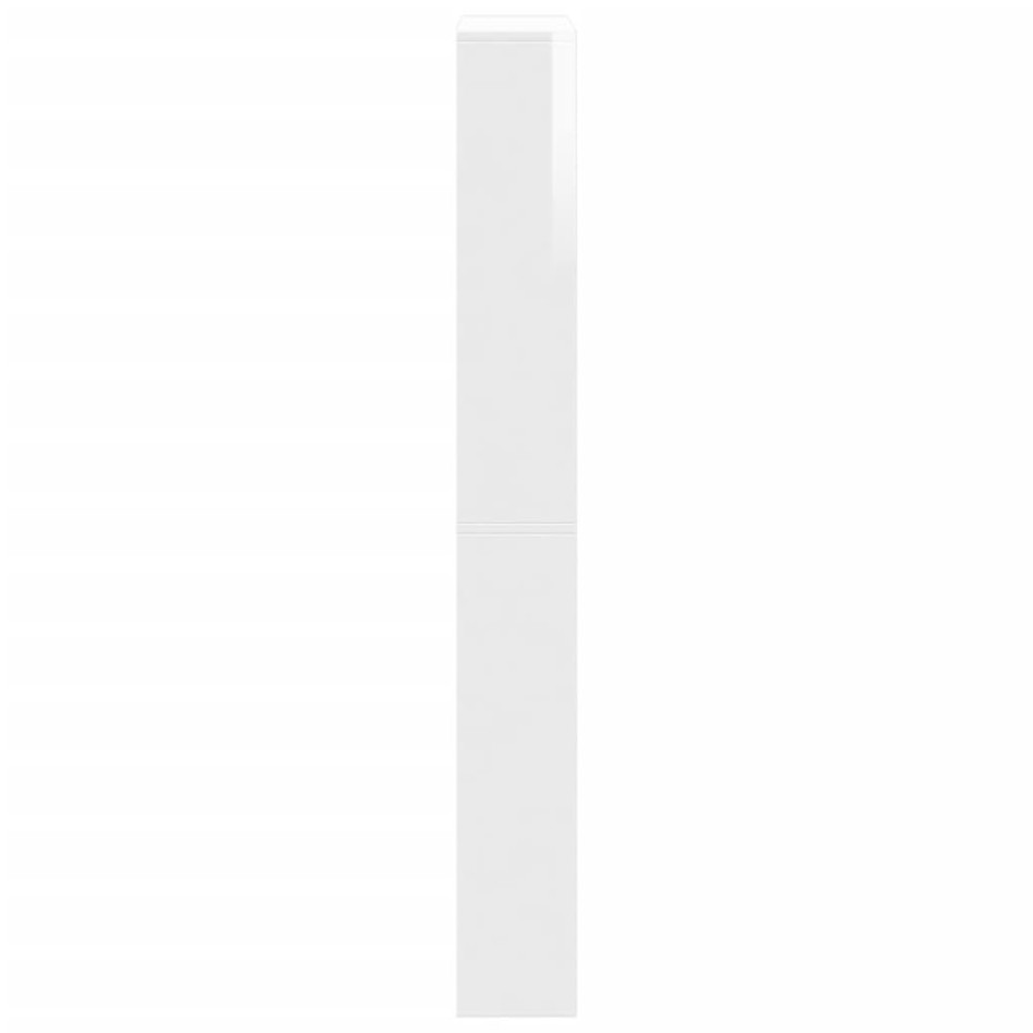 Mueble zapatero con espejo 4 niveles blanco brillo 63x17x134