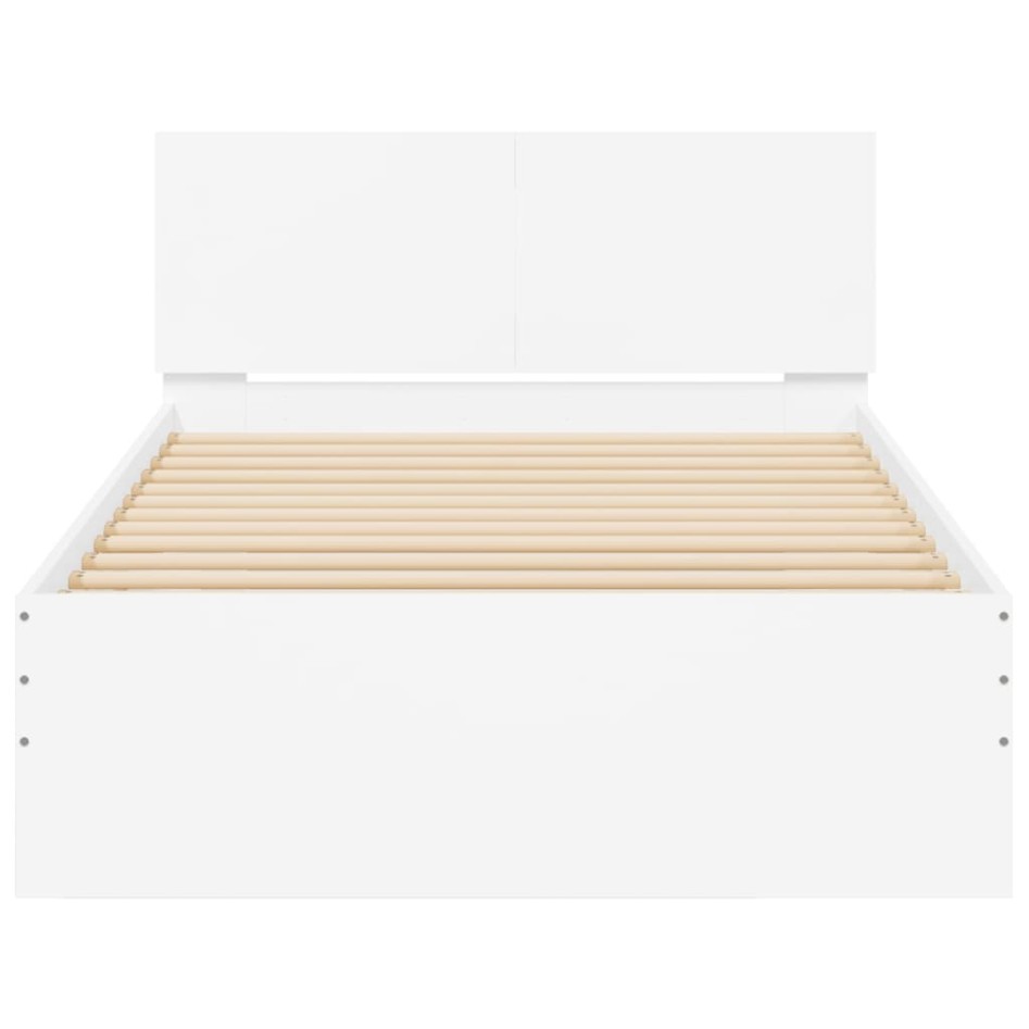 Estructura de cama con cabecero y luces LED blanco 100x200