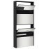 Mueble zapatero con espejo 4 niveles negro 63x17x134