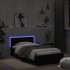 Estructura de cama con cabecero y luces LED negro 100x200