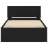 Estructura de cama con cabecero y luces LED negro 100x200