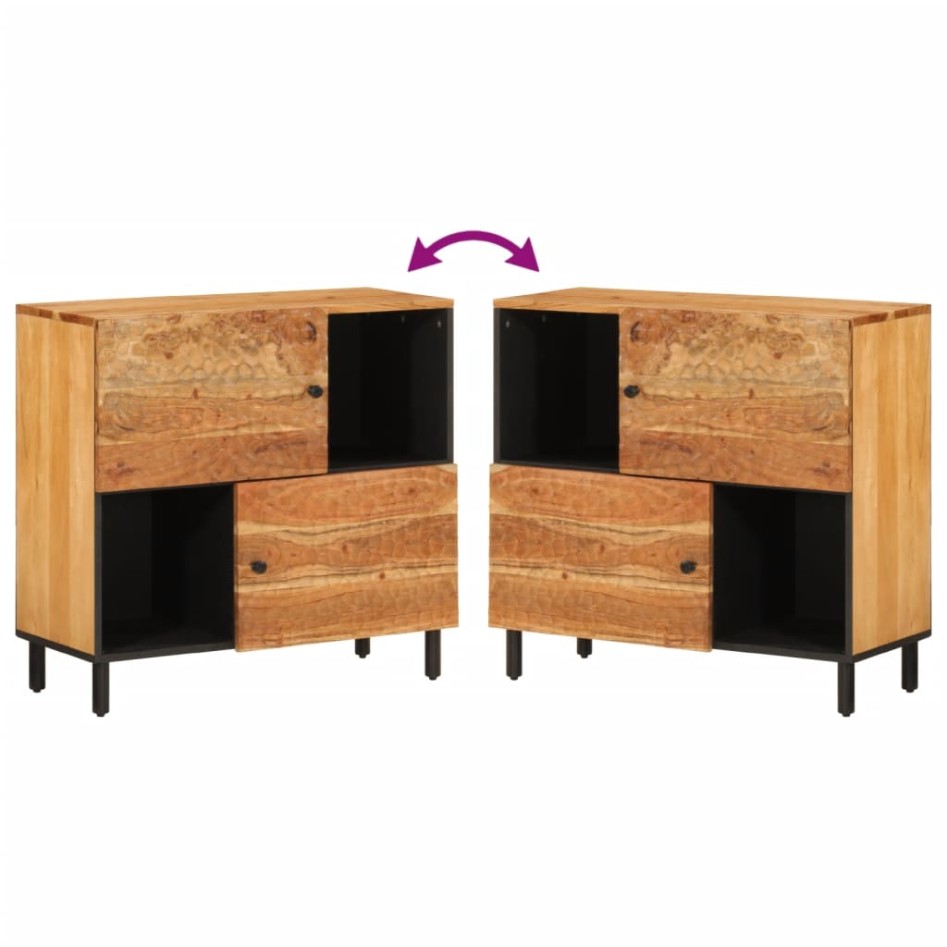 Armario auxiliar madera maciza de acacia 80x33x75