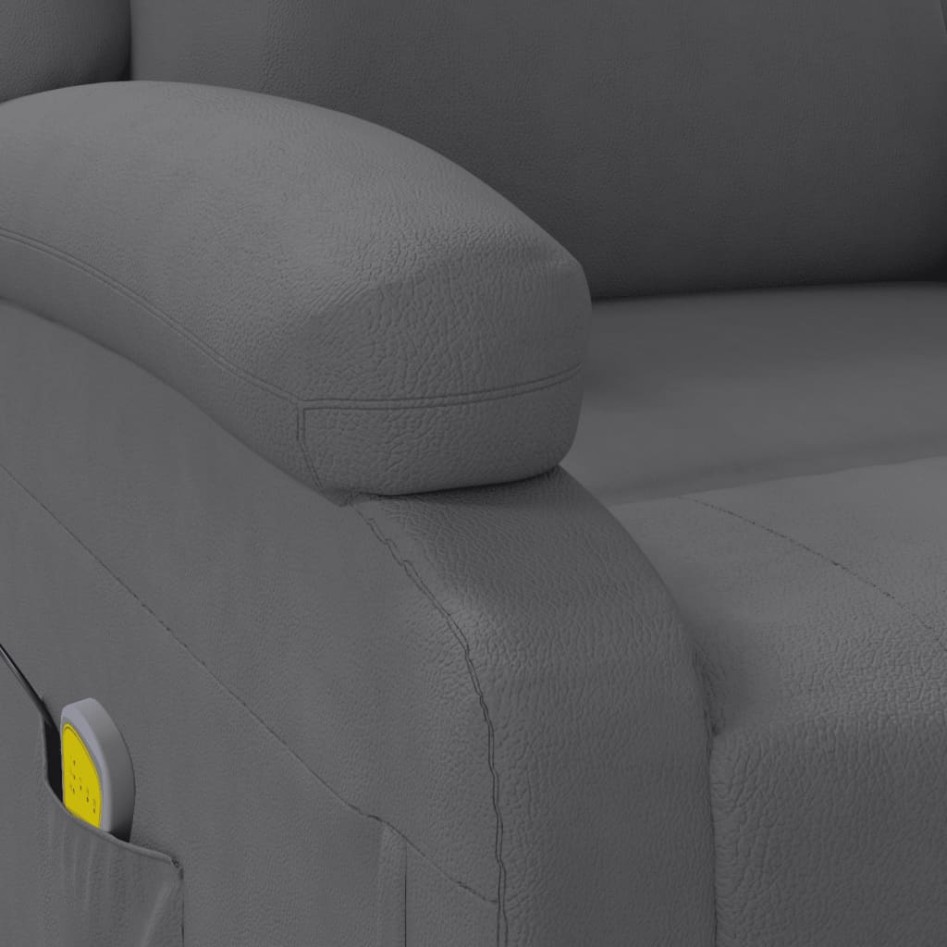 Sillón de masaje de cuero sintético gris