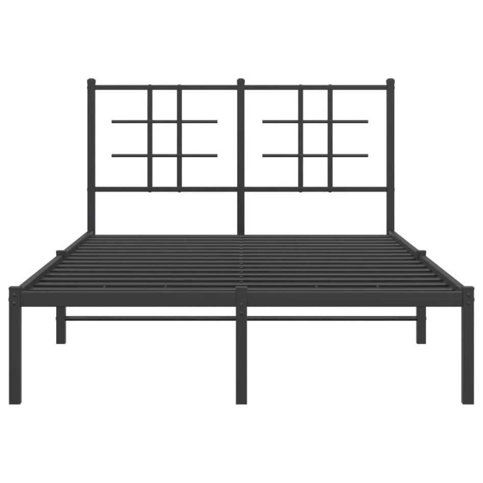 Estructura de cama con cabecero metal negro 120x200