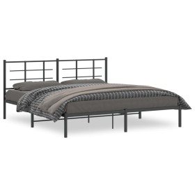 Estructura de cama con cabecero metal negro 180x200