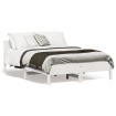 Estructura de cama con cabecero madera pino blanco 140x190 cm