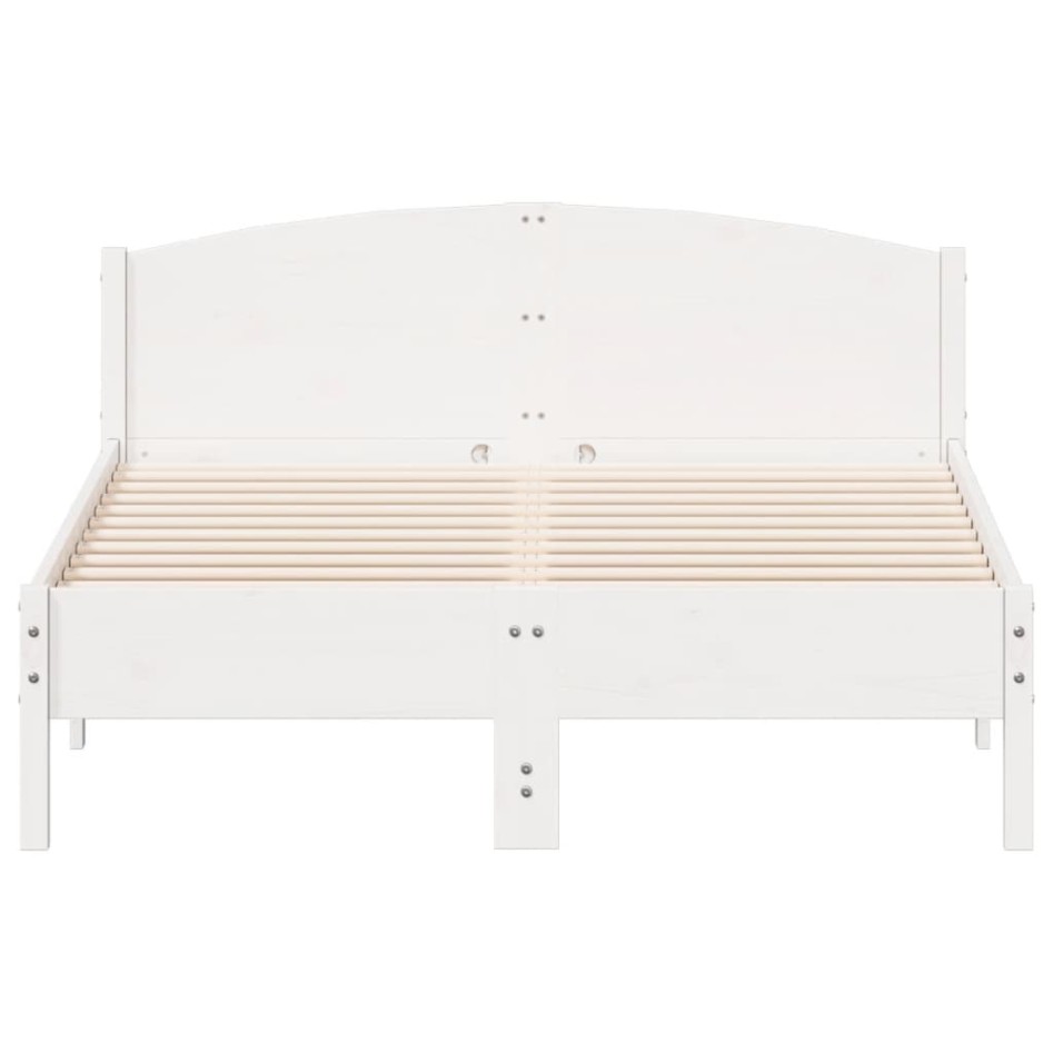 Estructura de cama con cabecero madera pino blanco 140x190