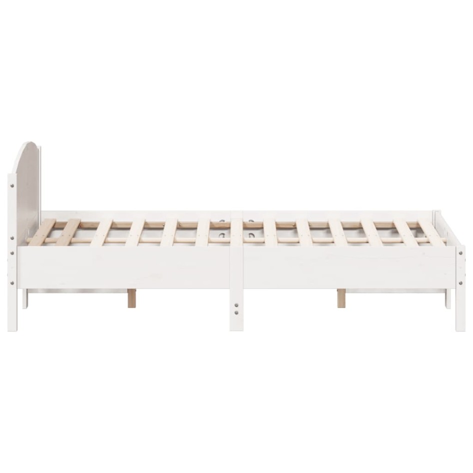 Estructura de cama con cabecero madera pino blanco 140x190