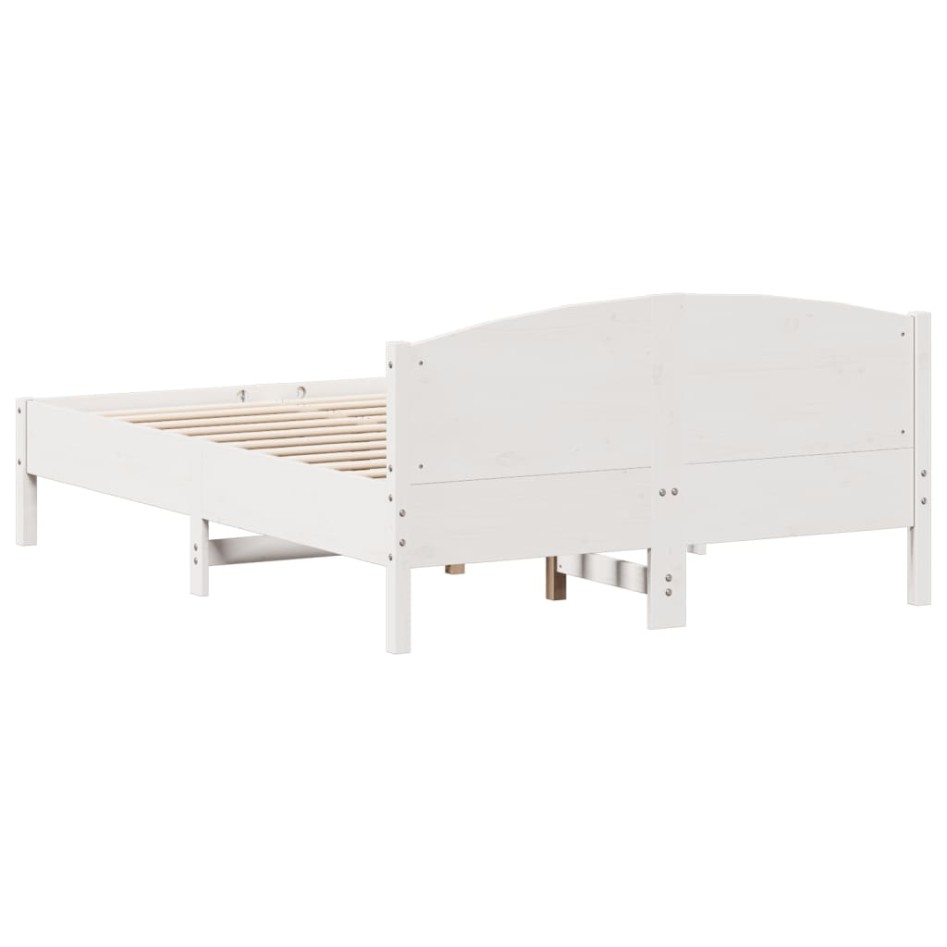 Estructura de cama con cabecero madera pino blanco 140x190
