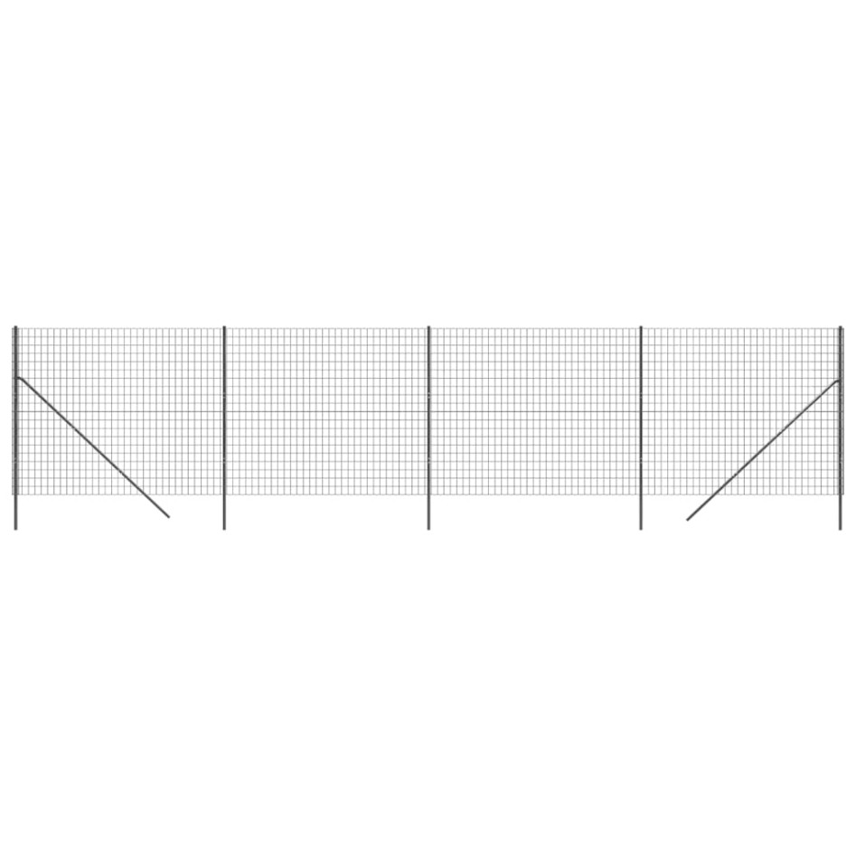 Cerca de alambre de acero galvanizado gris antracita 2,2x10