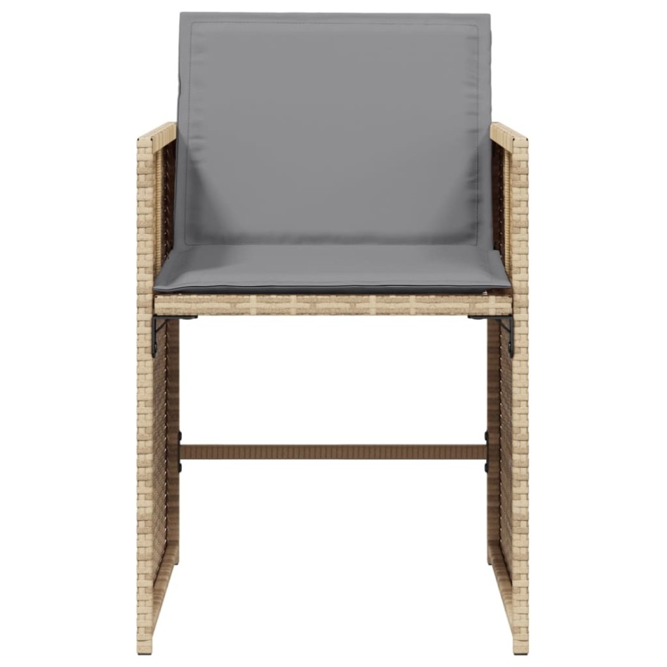 Sillones jardín con cojines 4 uds ratán sintético beige