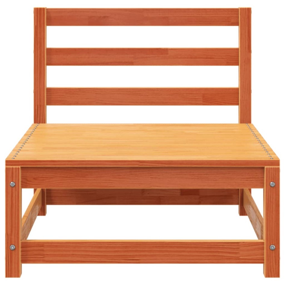 Sofá de jardín de 2 plazas madera maciza de pino marrón