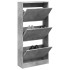Zapatero de madera de ingeniería gris hormigón 60x21x125,5