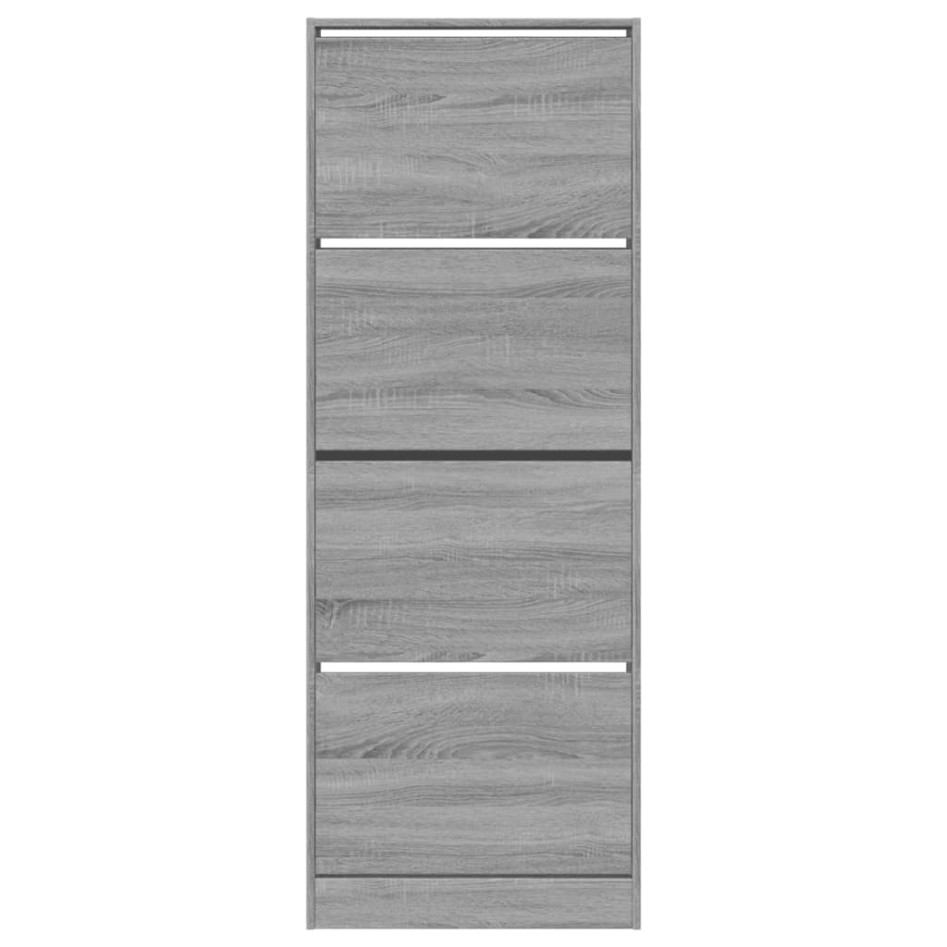 Zapatero de madera de ingeniería gris Sonoma 60x21x163,5