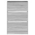 Zapatero de madera de ingeniería gris Sonoma 80x21x125,5
