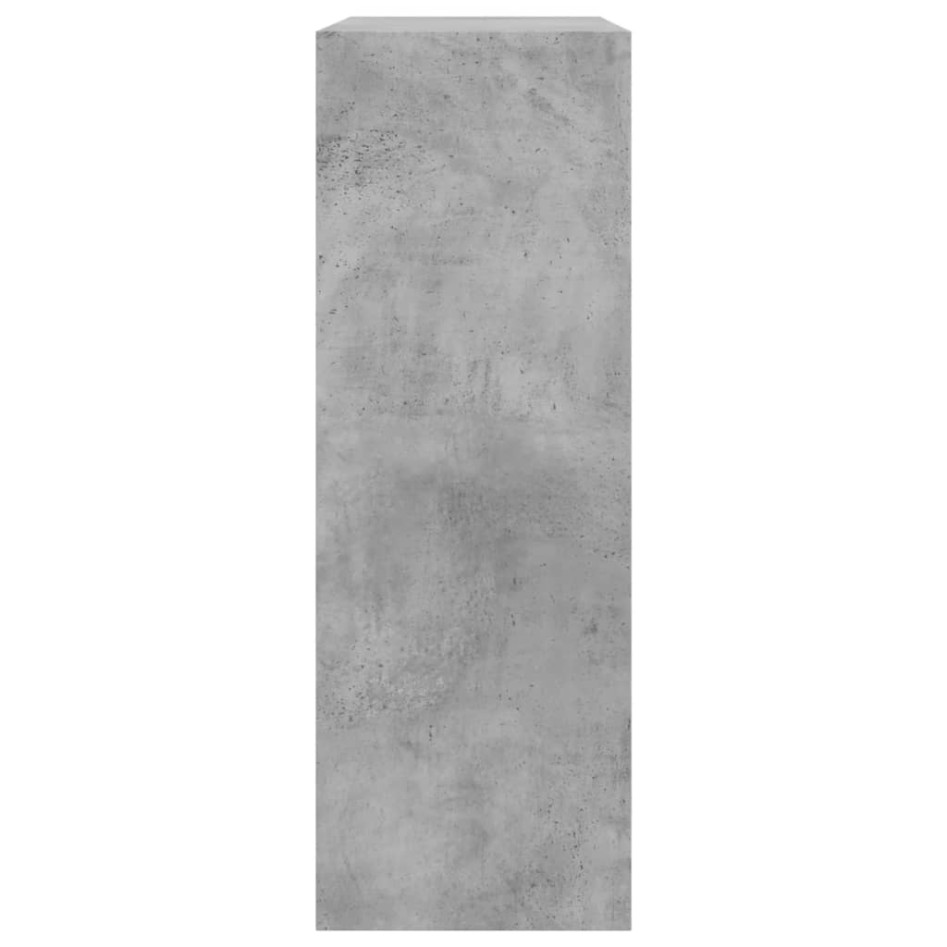 Zapatero de madera de ingeniería gris hormigón 80x34x96,5