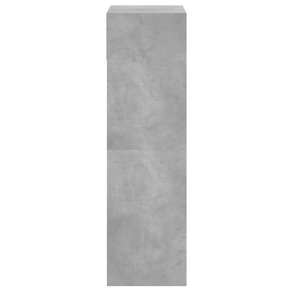 Zapatero de madera de ingeniería gris hormigón 60x34x116