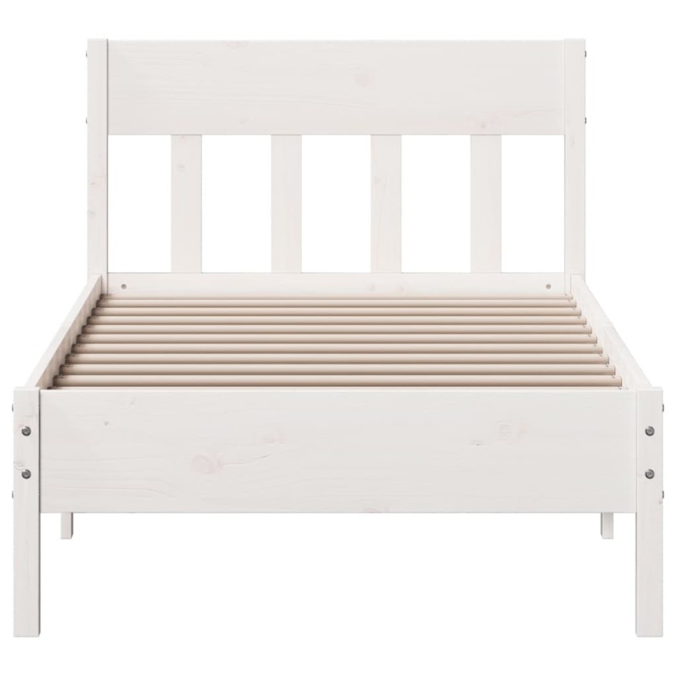 Estructura de cama con cabecero madera de pino blanco