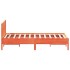 Estructura cama con cabecero madera pino marrón cera 135x190