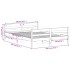 Estructura de cama con cabecero madera maciza pino 140x200