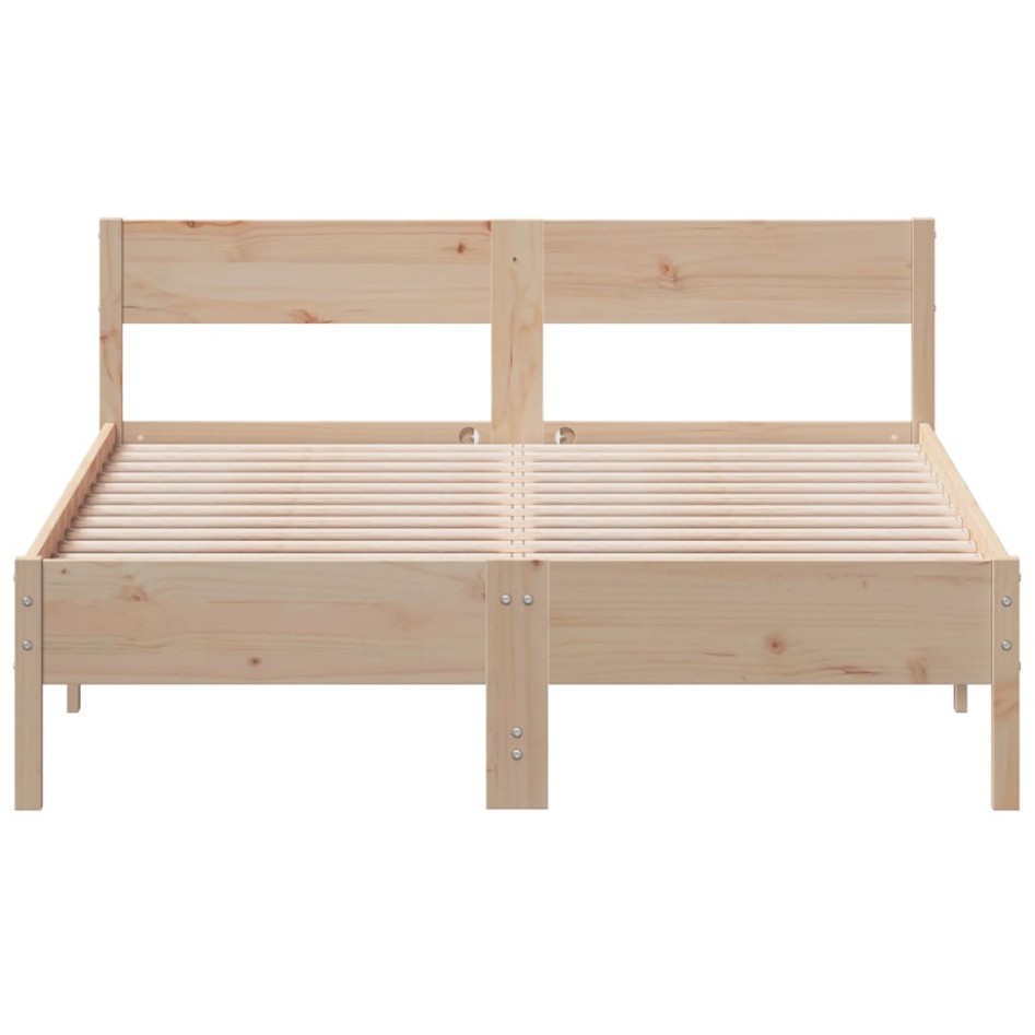 Estructura de cama con cabecero madera de pino blanco
