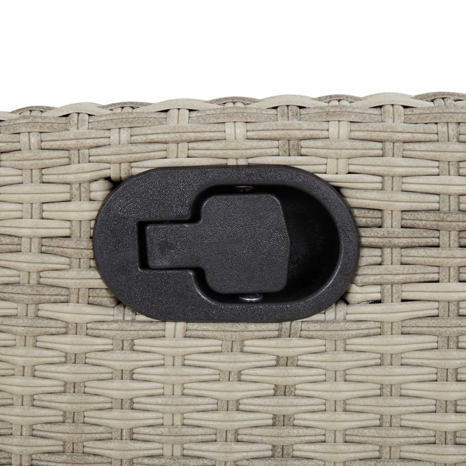 Sillón reclinable de jardín con reposapiés ratán PE gris