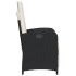 Sillones reclinables jardín con reposapiés 2 uds ratán PE