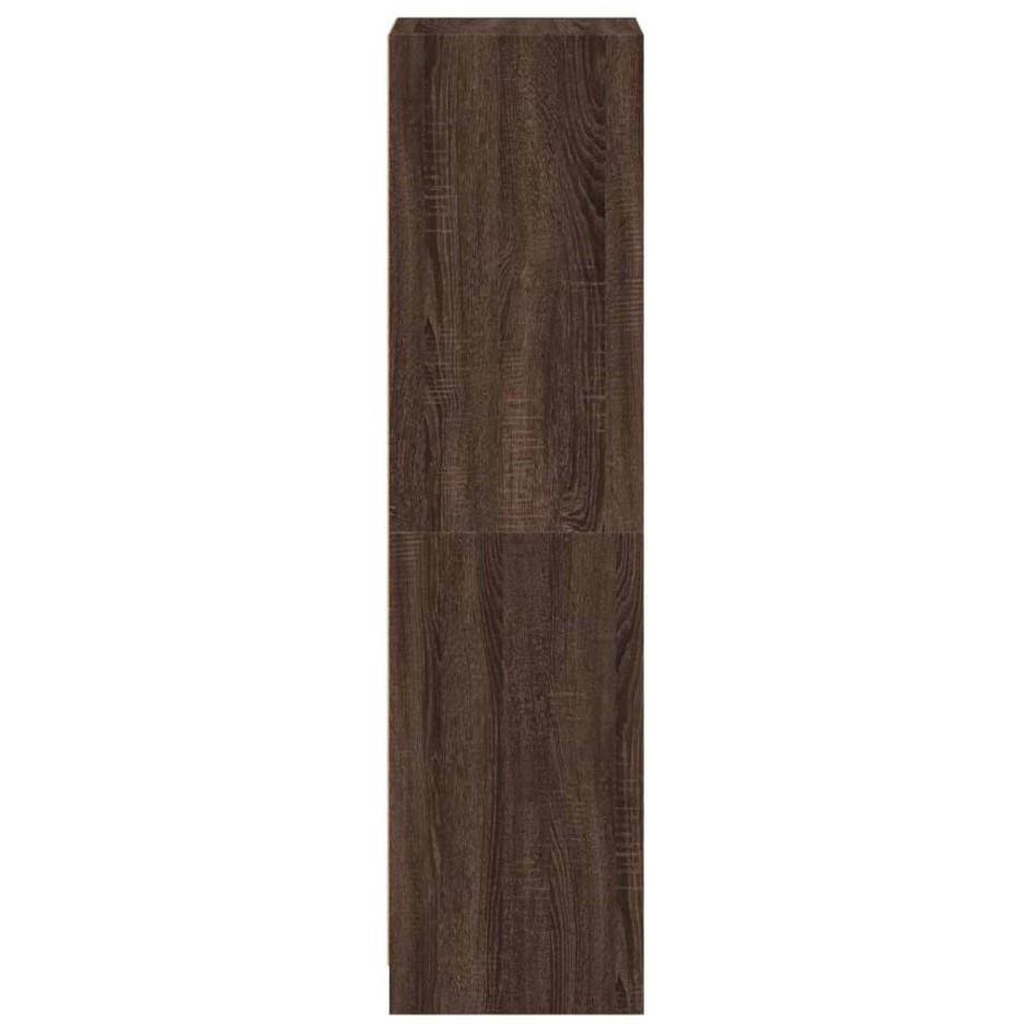 Aparador con puerta de vidrio marrón roble 35x37x142