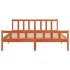 Estructura cama con cabecero madera pino marrón cera 160x200