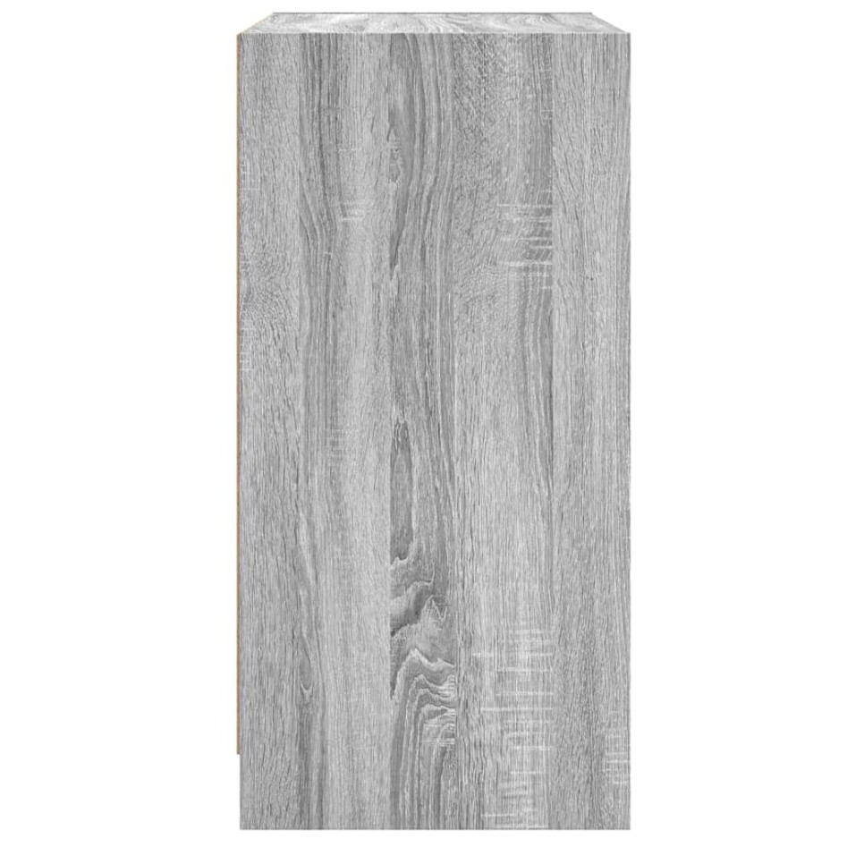 Armario auxiliar puertas de vidrio gris Sonoma 68x37x75,5