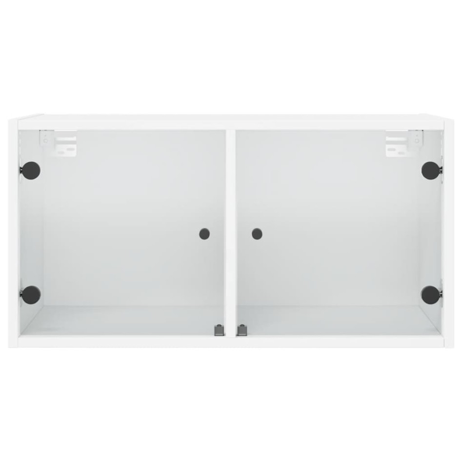 Mueble pared con puertas de vidrio 2 uds blanco 68,5x37x35