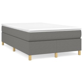 Cama box spring con colchón tela gris oscuro 120x190