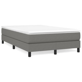 Cama box spring con colchón tela gris oscuro 120x190