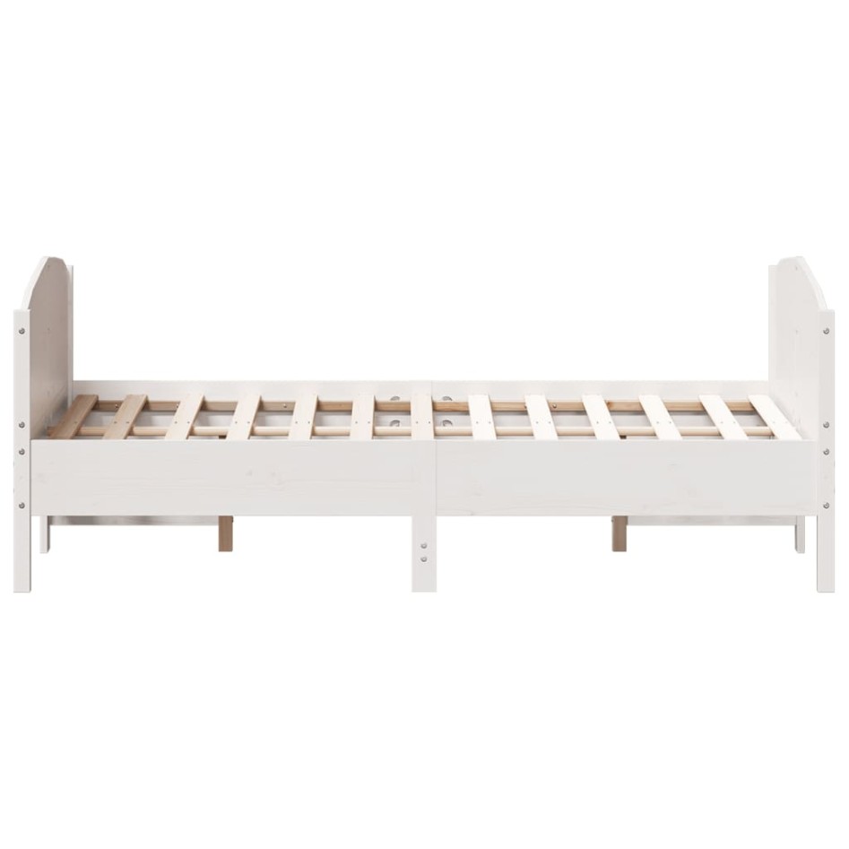 Estructura de cama con cabecero madera pino blanco 140x190