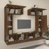 Set de muebles para TV 6 pzas madera contrachapada roble