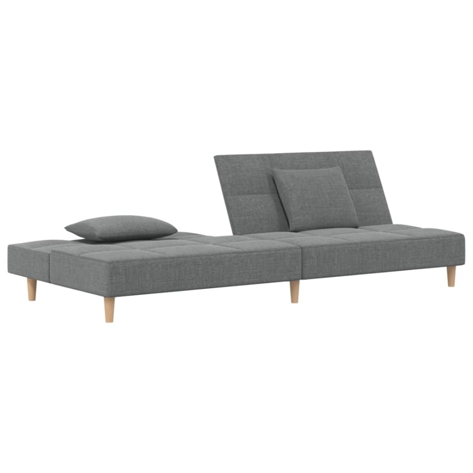 Sofá cama de 2 plazas con dos almohadas tela gris