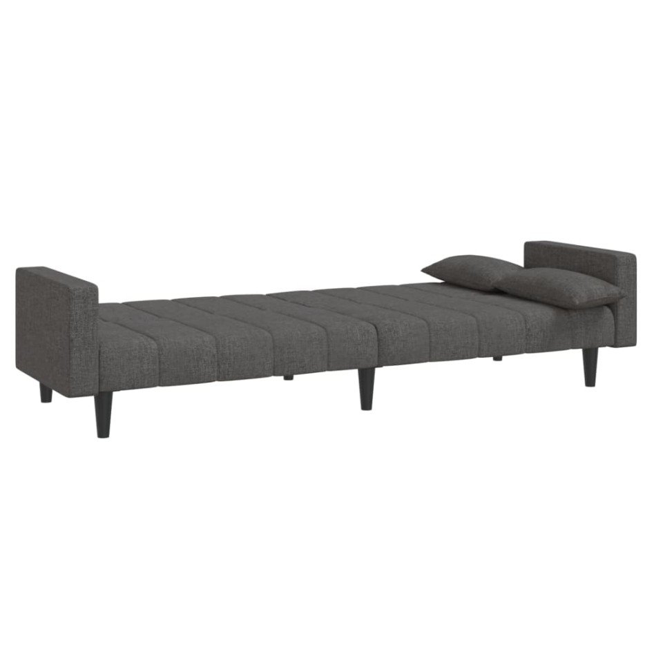 Sofá cama de 2 plazas con dos almohadas tela gris