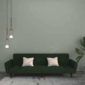 Sofá cama de 2 plazas terciopelo verde