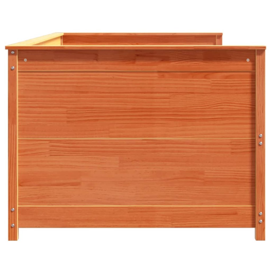 Sofá cama de madera maciza de pino marrón cera 100x200