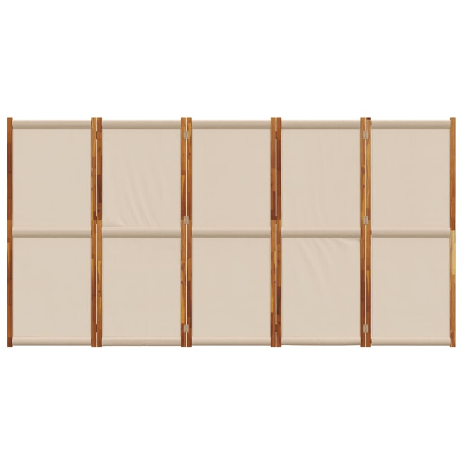Biombo divisor de 5 paneles gris taupe 350x180