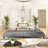 Sofá cama de 2 plazas con dos almohadas terciopelo gris